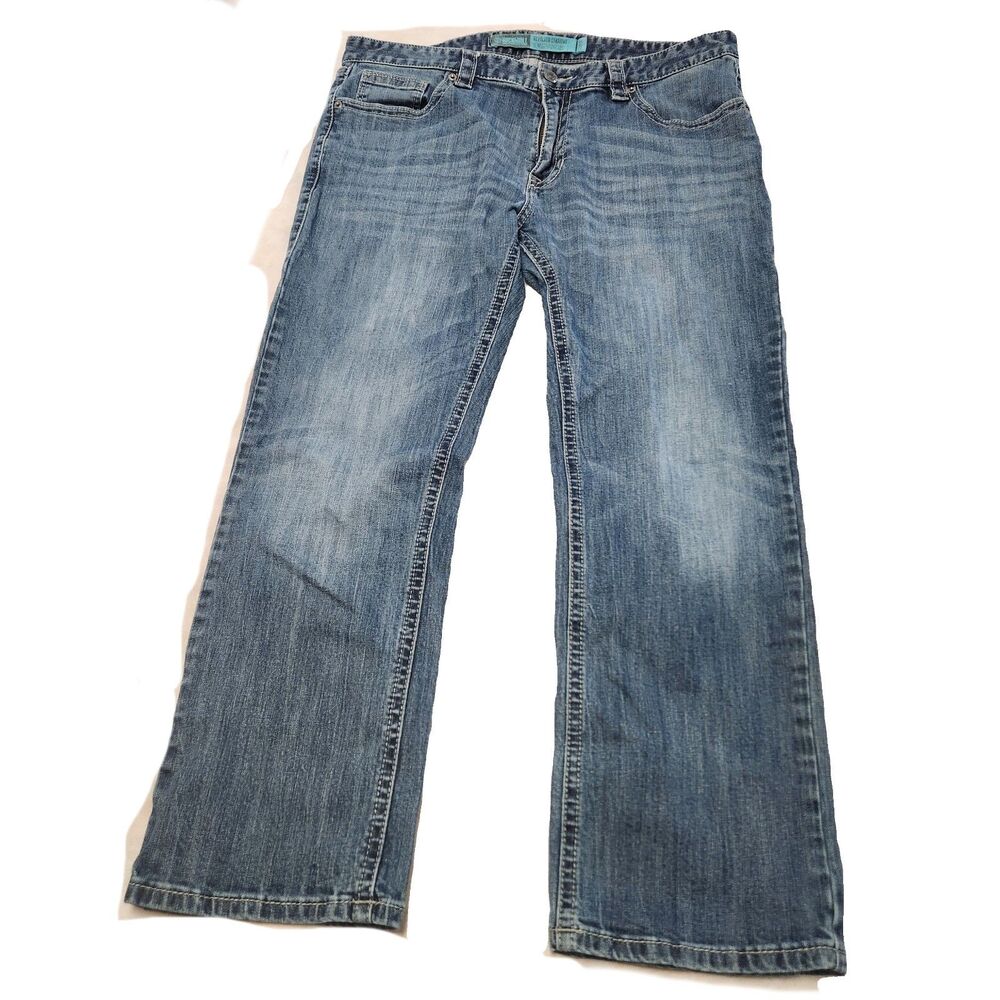 Rock & Roll Denim Mens Jeans Revolver Straight Slim 38x28 Western Cowboy Rodeo
